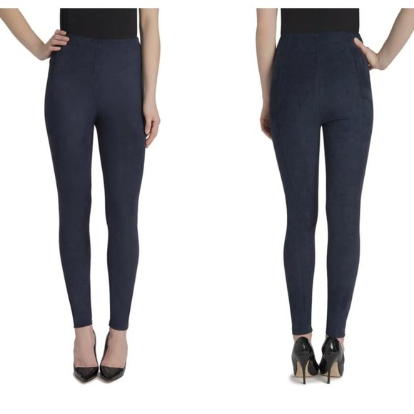 Waist Faux Suede Legging Navy Jj7 